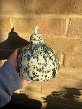 Load image into Gallery viewer, Small Green Speckled Gourd Vase