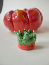 Load image into Gallery viewer, Ceramic Tomato Candle Holder (Orange-Red)
