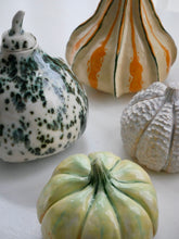 Load image into Gallery viewer, Ceramic Yellow/Green Patterned Pumpkin