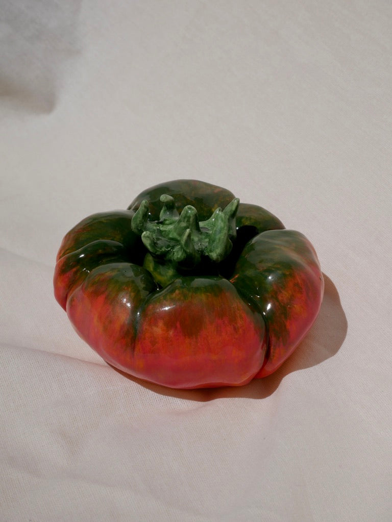 Ceramic Tomato (Medium/Small - Dark Green & Red)