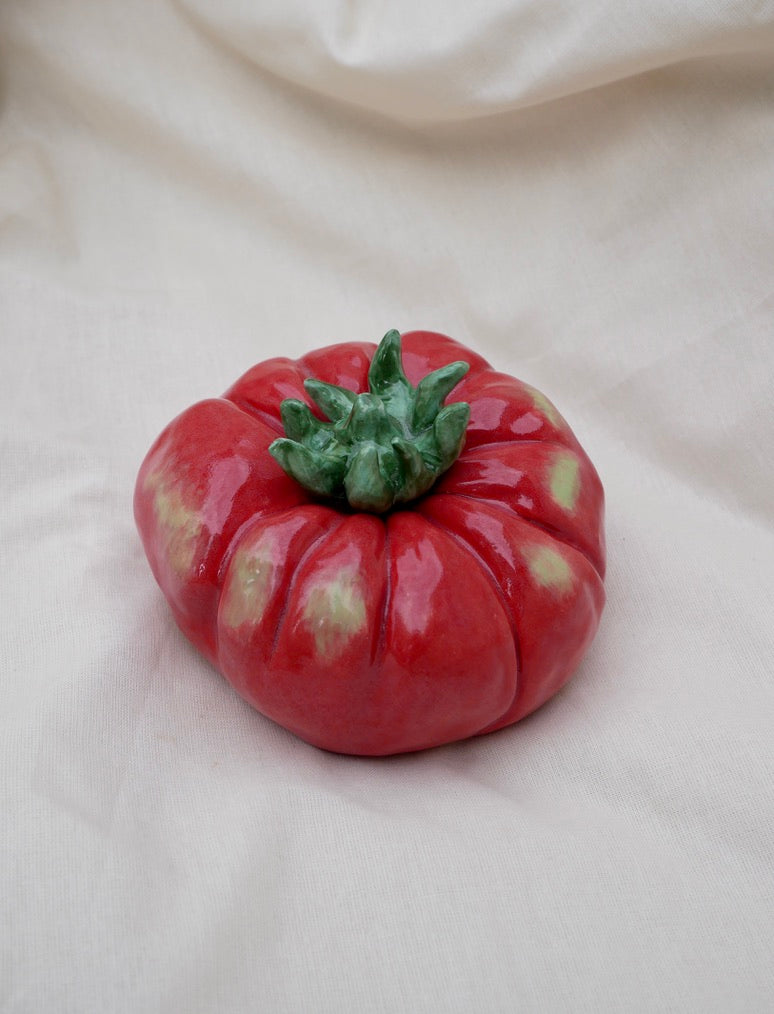 Ceramic Tomato (Big - Red with lime green spots)