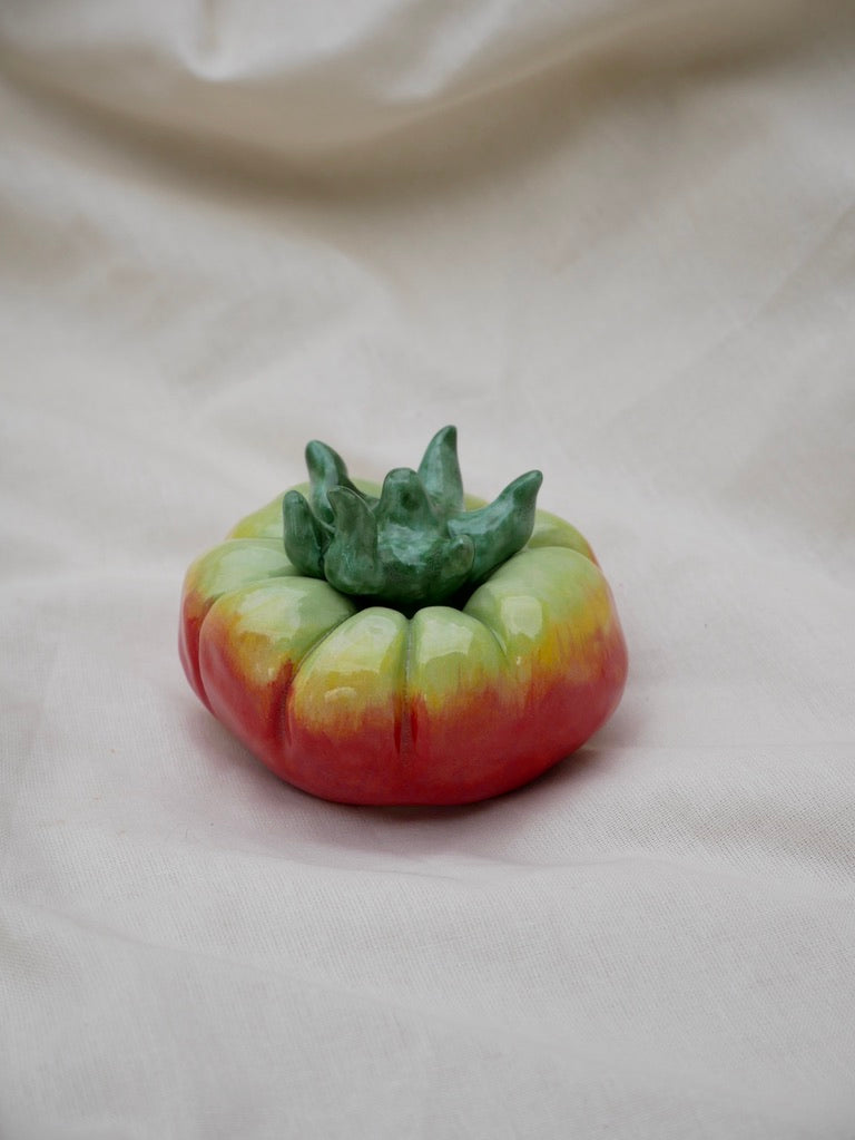 Ceramic Tomato (Small-Lime Green & Red)