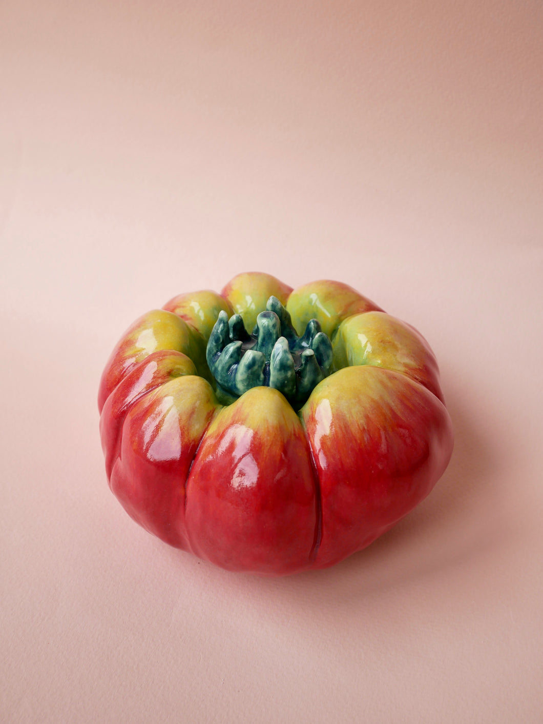 Big Ceramic Tomato Candle Holder (Red/Yellow/Green)