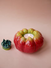 Load image into Gallery viewer, Big Ceramic Tomato Candle Holder (Red/Yellow/Green)
