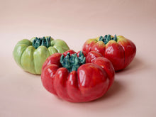Load image into Gallery viewer, Big Ceramic Tomato Candle Holder (Green)
