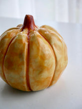 Load image into Gallery viewer, Ceramic Orange Patterned Pumpkin
